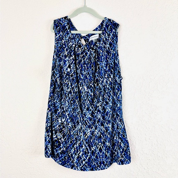 Calvin Klein Blue and Black Blouse Large - Picture 1 of 6